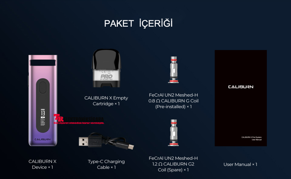 Uwell CALIBURN X Pod Mod Kit 850mAh Elektronik Sigara