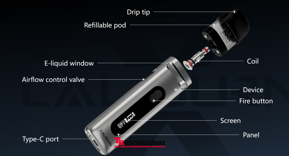 Uwell CALIBURN X Pod Mod Kit 850mAh Elektronik Sigara