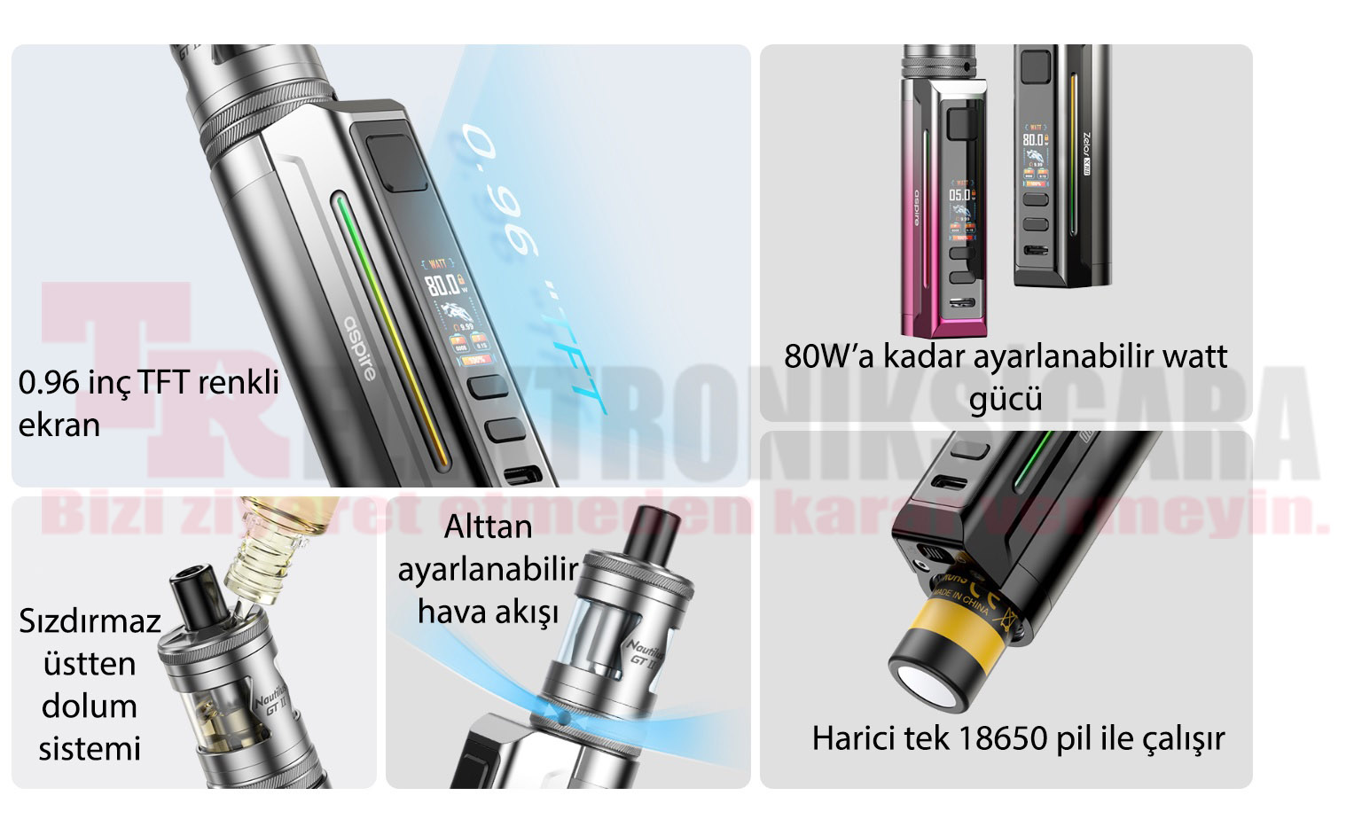 Aspire Zelos X80 MTL Kit Elektronik Sigara