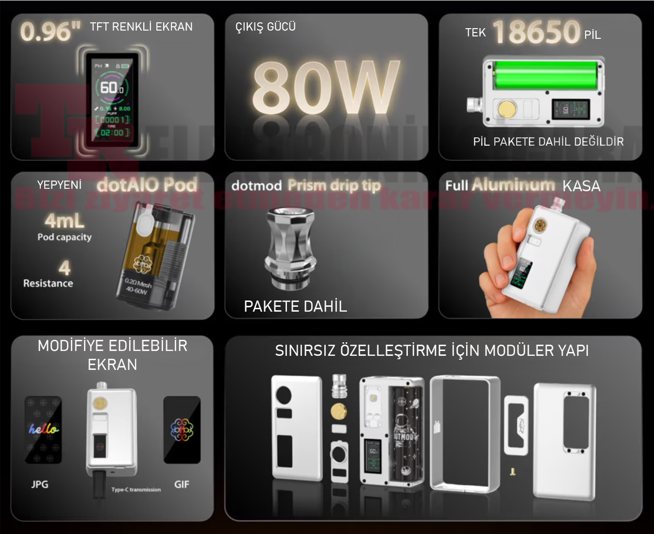 Dotmod DotAİO V3 80W Elektronik Sigara