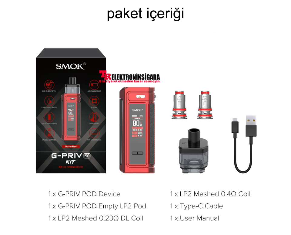 SMOK G-Priv Pod Kit 2500mAh Elektronik Sigara