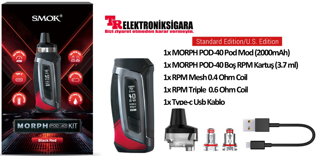 SMOK MORPH POD-40 40W Pod Mod Elektronik Sigara
