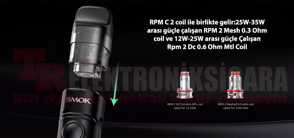SMOK RPM C Pod Kit 50W Elektronik Sigara 1650mAh