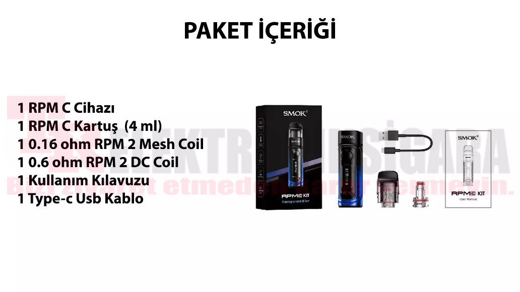 SMOK RPM C Pod Kit 50W Elektronik Sigara 1650mAh