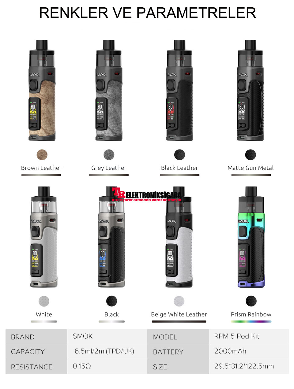 SMOK RPM 5 Pod Kit 80W Elektronik Sigara 2000mAh