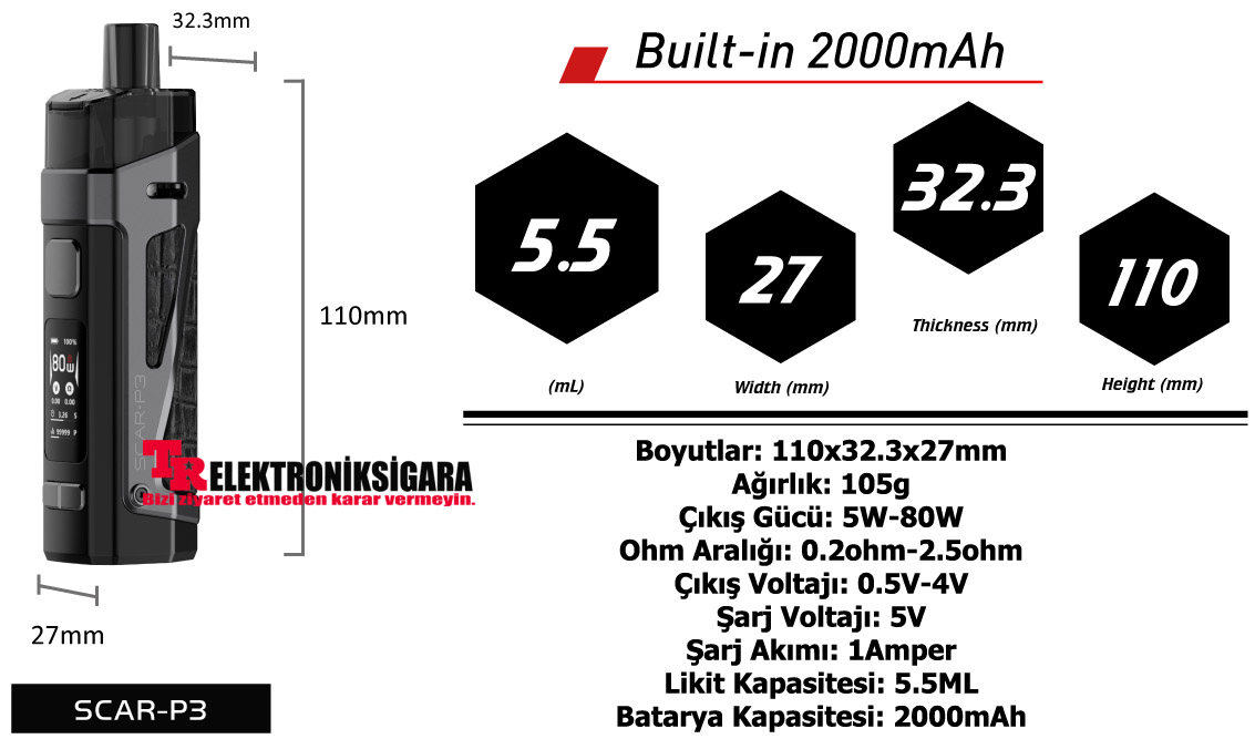 Smok SCAR-P3 Pod Mod Elektronik Sigara