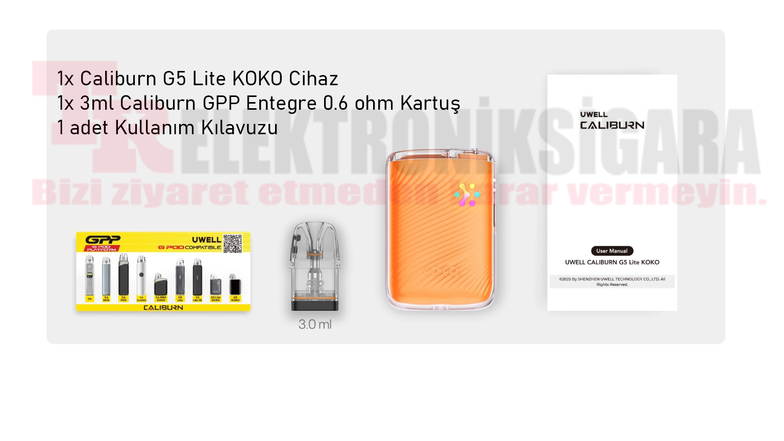 Uwell Caliburn G5 Lite Koko Pod Mod Elektronik Sigara
