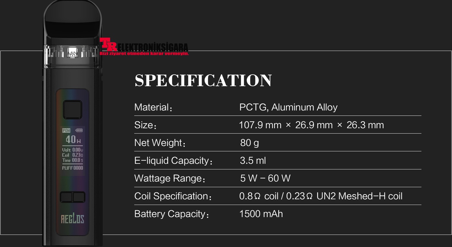 Uwell AEGLOS 60W Pod Mod Kit Elektronik Sigara