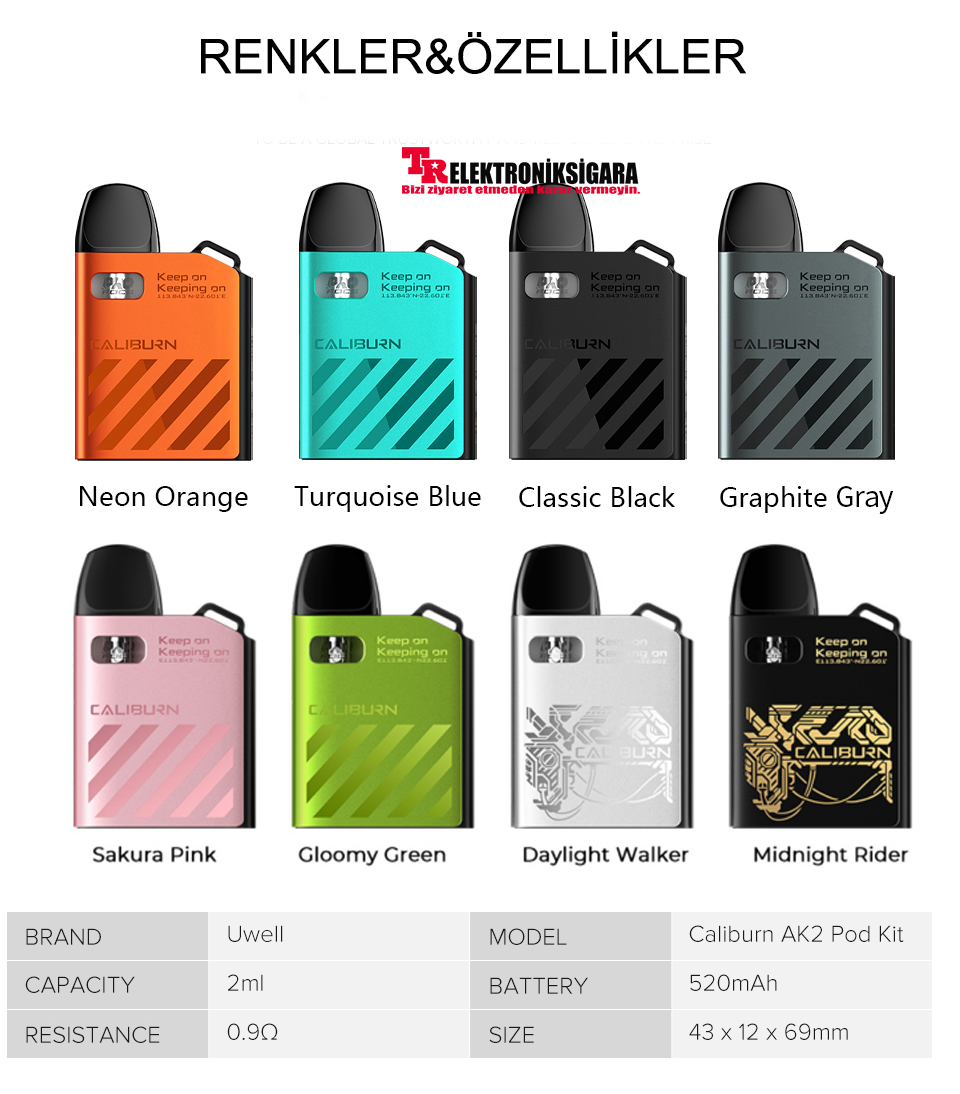 Uwell Caliburn Ak2 Pod Mod Elektronik Sigara