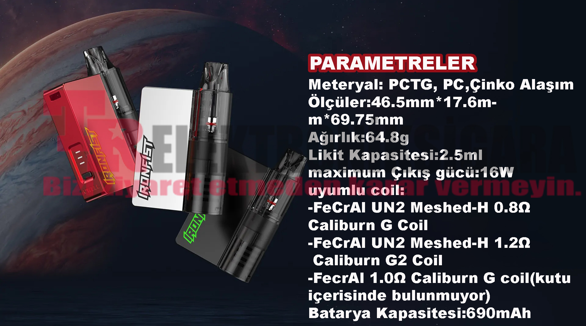 Uwell Caliburn İronFist L Pod Sistem Elektronik Sigara