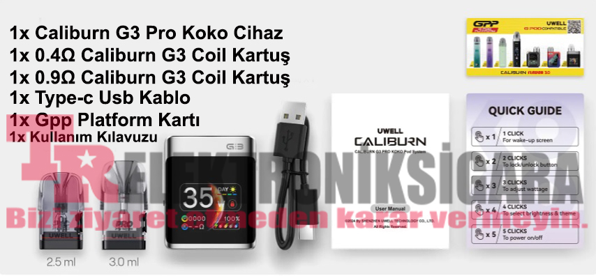 Uwell Caliburn G3 Pro KoKo Pod Mod Elektronik Sigara