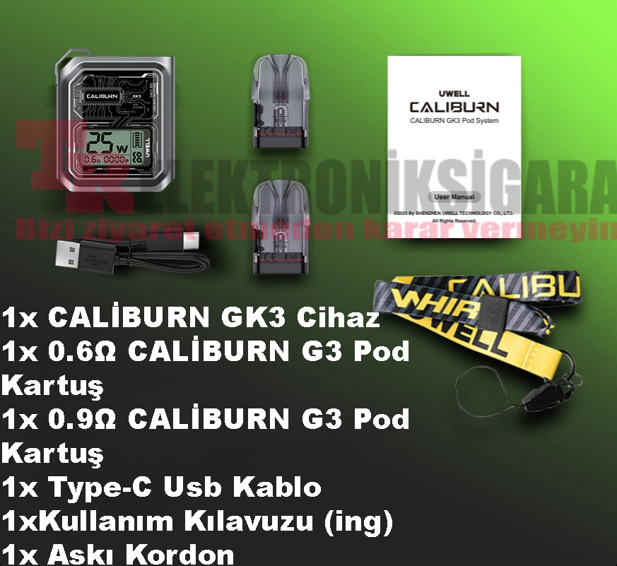 Uwell Caliburn Gk3 Pod Mod Elektronik Sigara