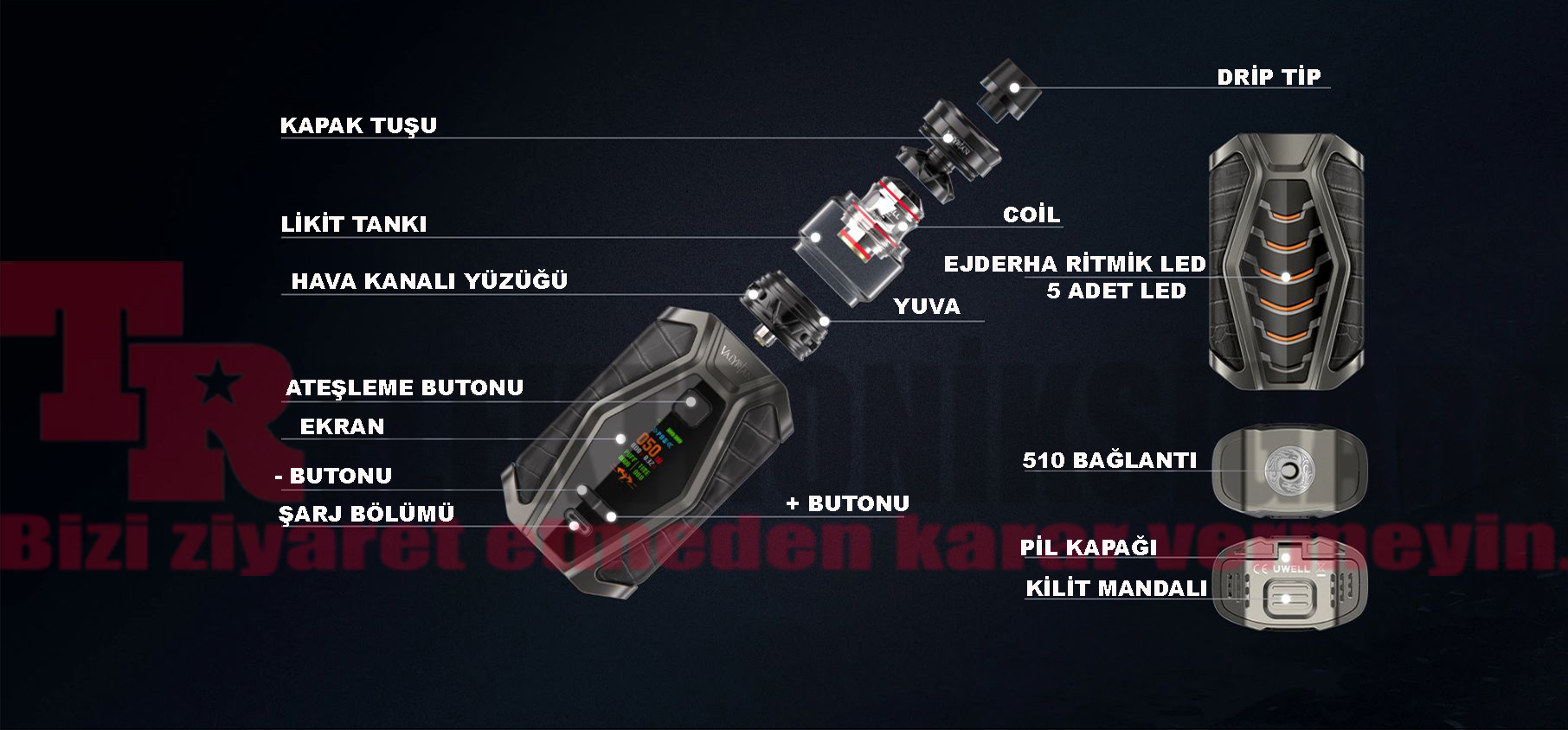 Uwell Valyrian 3 Kit 200W Elektronik Sigara