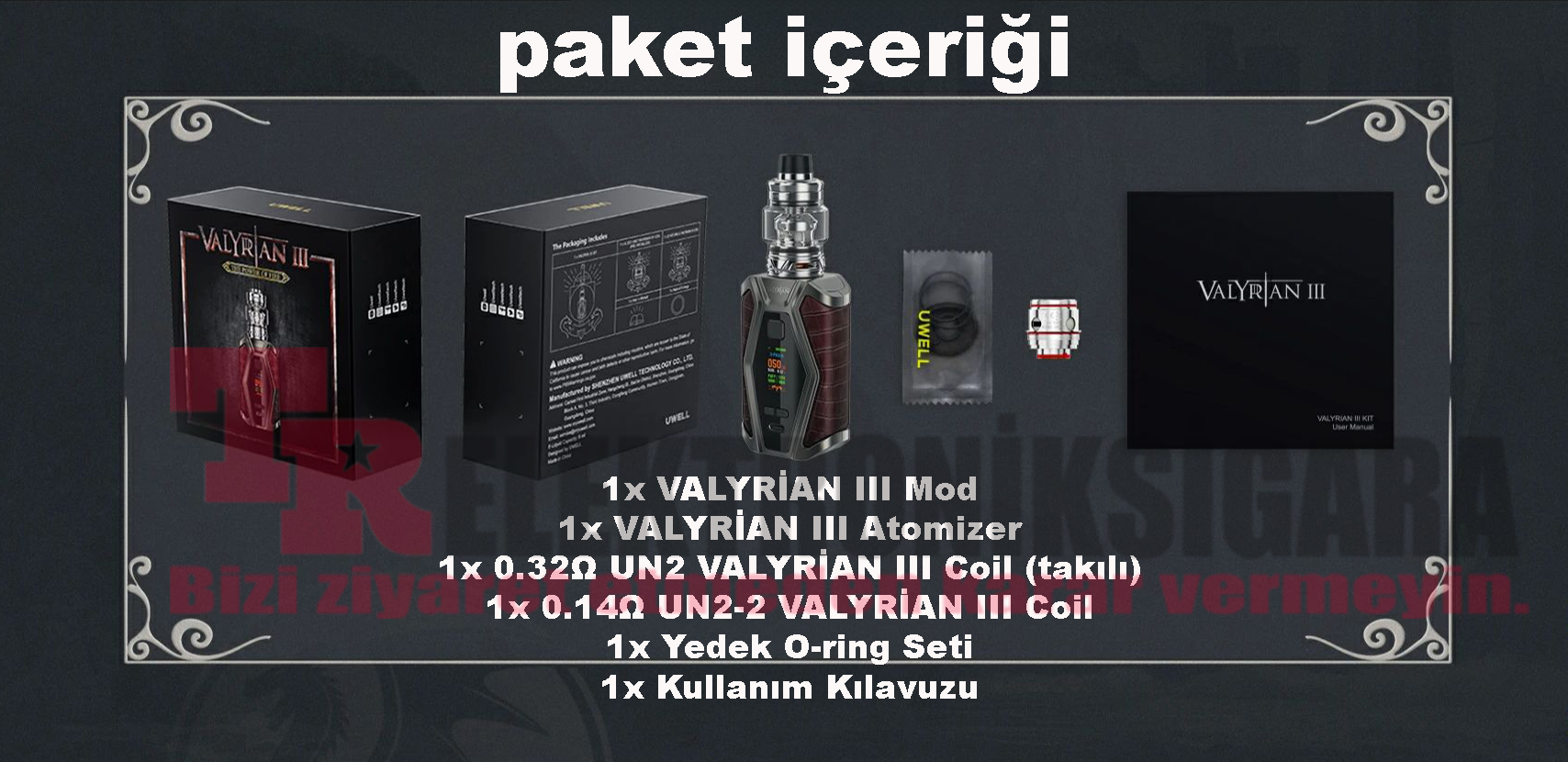 Uwell Valyrian 3 Kit 200W Elektronik Sigara