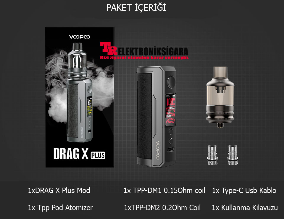 Voopoo Drag X Plus 100W Box Kit Elektronik Sigara