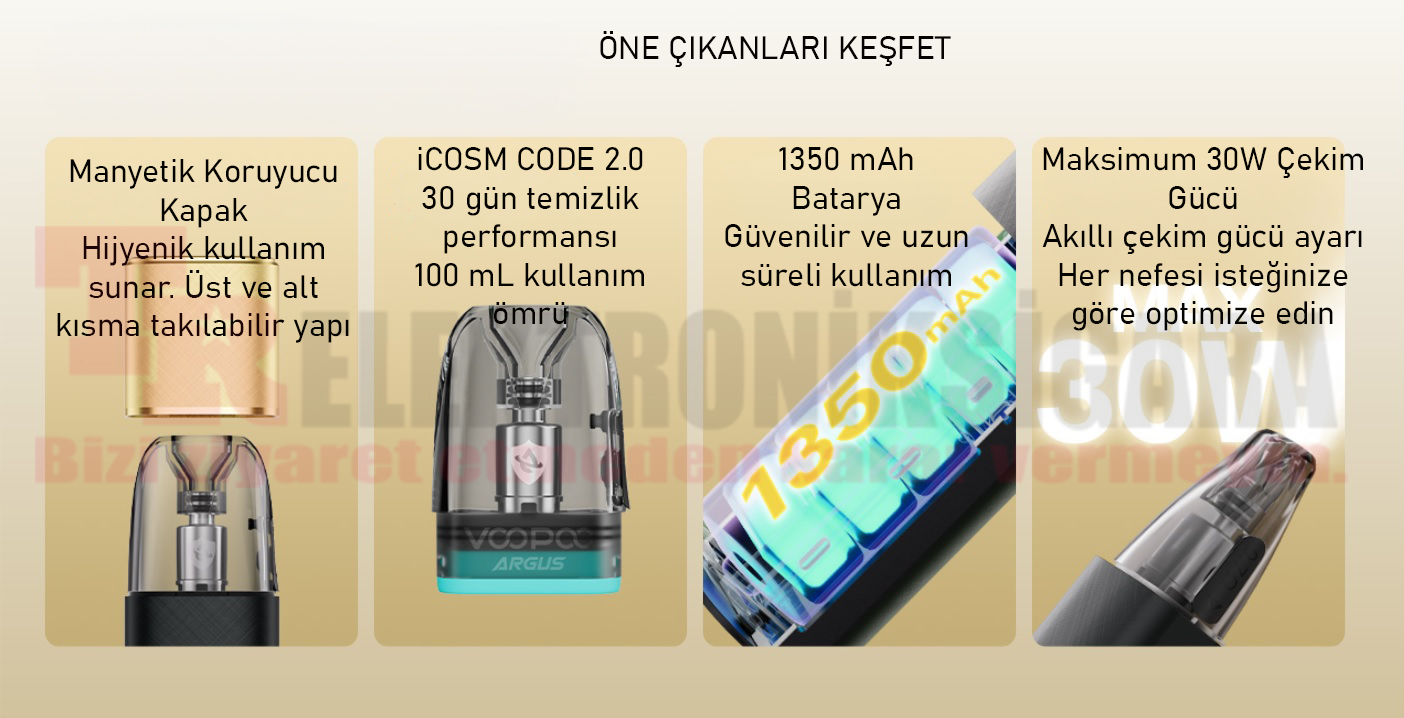 Voopoo Argus Klcy Pod Mod 30W Elektronik Sigara