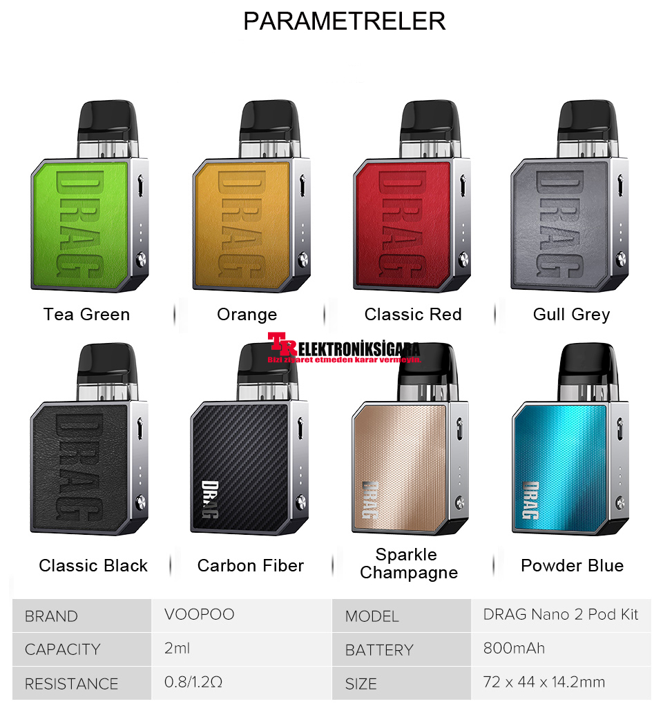 Voopoo Drag Nano 2 Pod Mod 800mAh Elektronik Sigara