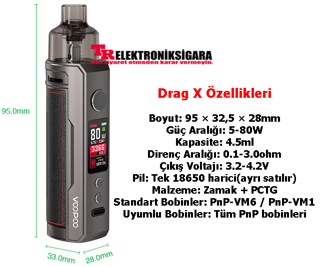 Voopoo Drag X Kit Pod Mod Elektronik Sigara