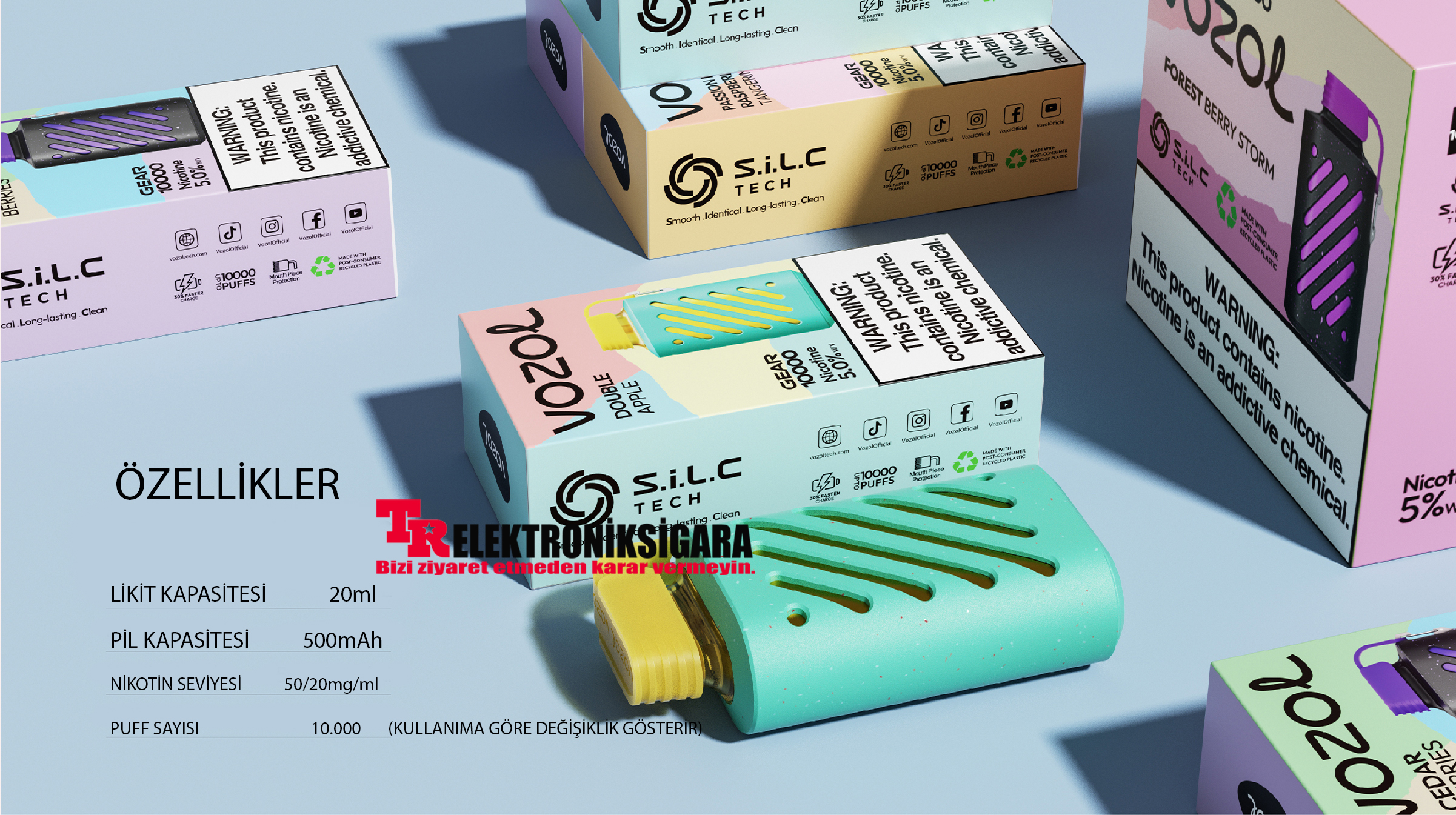 Vozol Gear 10000 Puff Bar %5 Nikotin Cool Mint